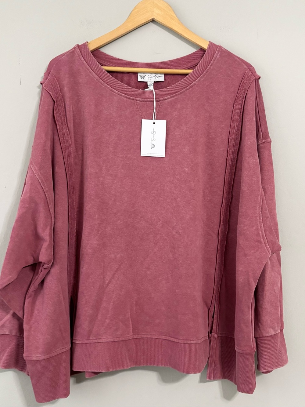 NEW Jessica Simpson Mauve Dusty Rose Pink Crewneck Long Sleeve Sweater